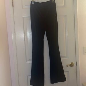 Black Shein Ribbed Velour Bootcut Pants